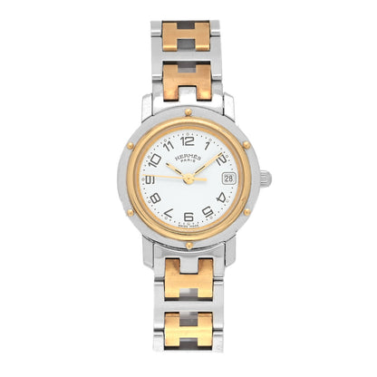 Hermes Stainless Steel 24mm Clipper Quartz Watch Gold 1 of 5