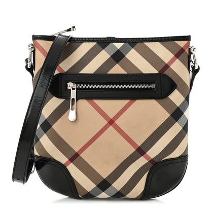 Burberry Patent Nova Check Dryden Crossbody Bag Black 1 of 10