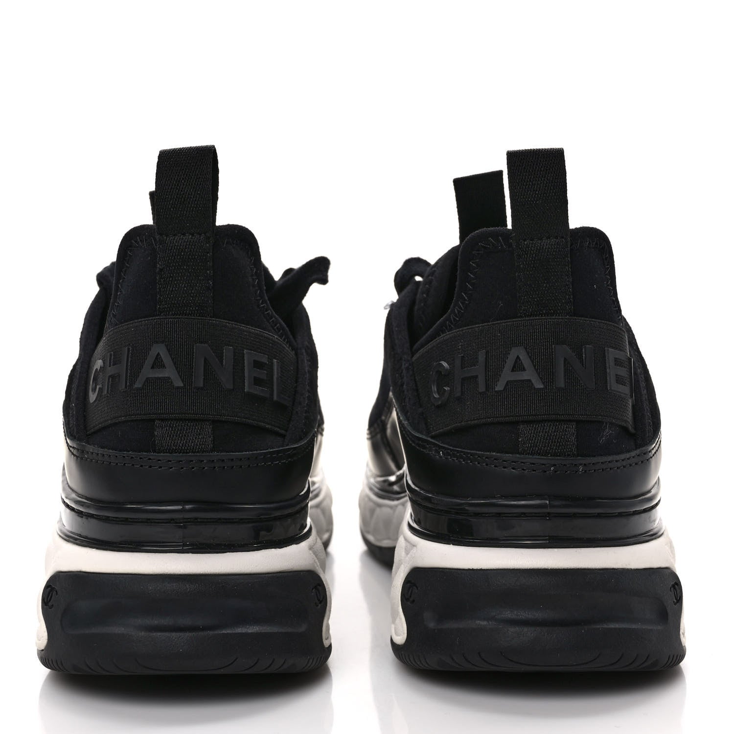 Chanel Velvet Calfskin Mixed Fibers CC Sneakers 38 Black 5 of 11