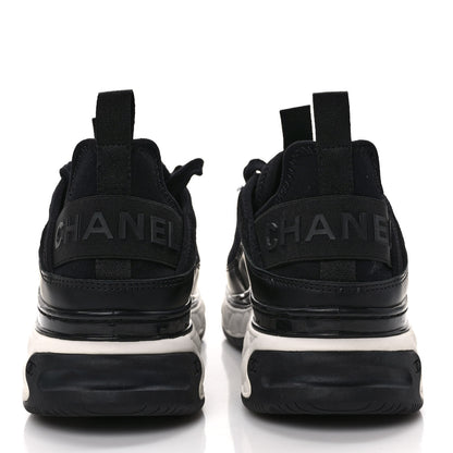 Chanel Velvet Calfskin Mixed Fibers CC Sneakers 38 Black 5 of 11