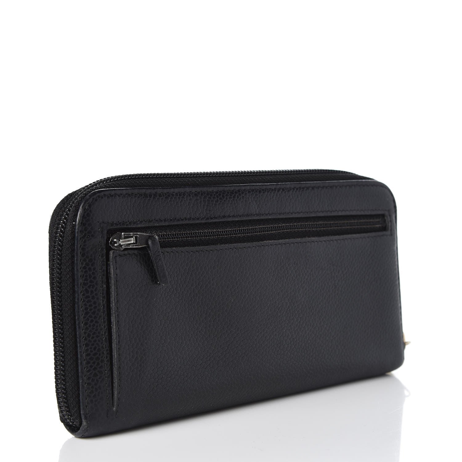 Chanel Caviar CC Timeless Large Zip Around Wallet Black 3 of 14