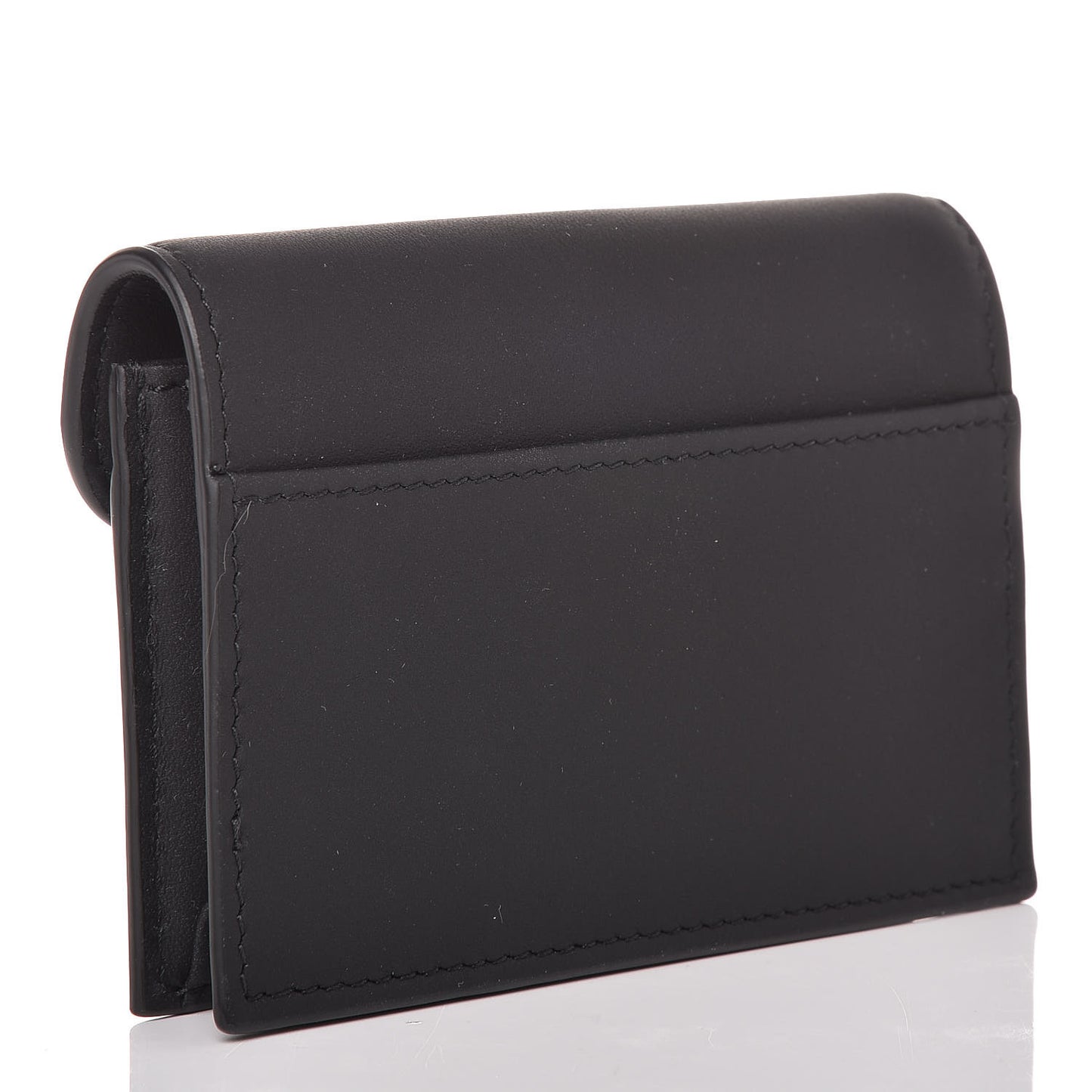 Ultra Matte Calfskin Saddle Card Holder Black