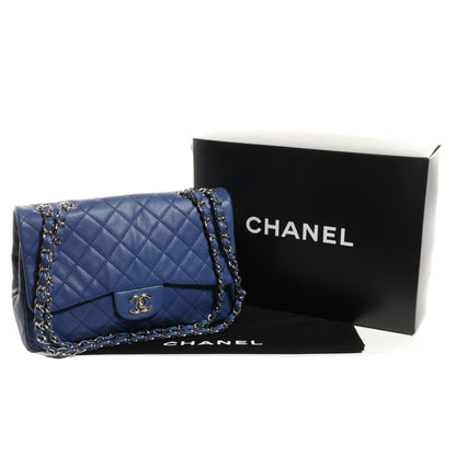 Chanel Washed Caviar Jumbo Single Flap Royal Blue 5 of 8