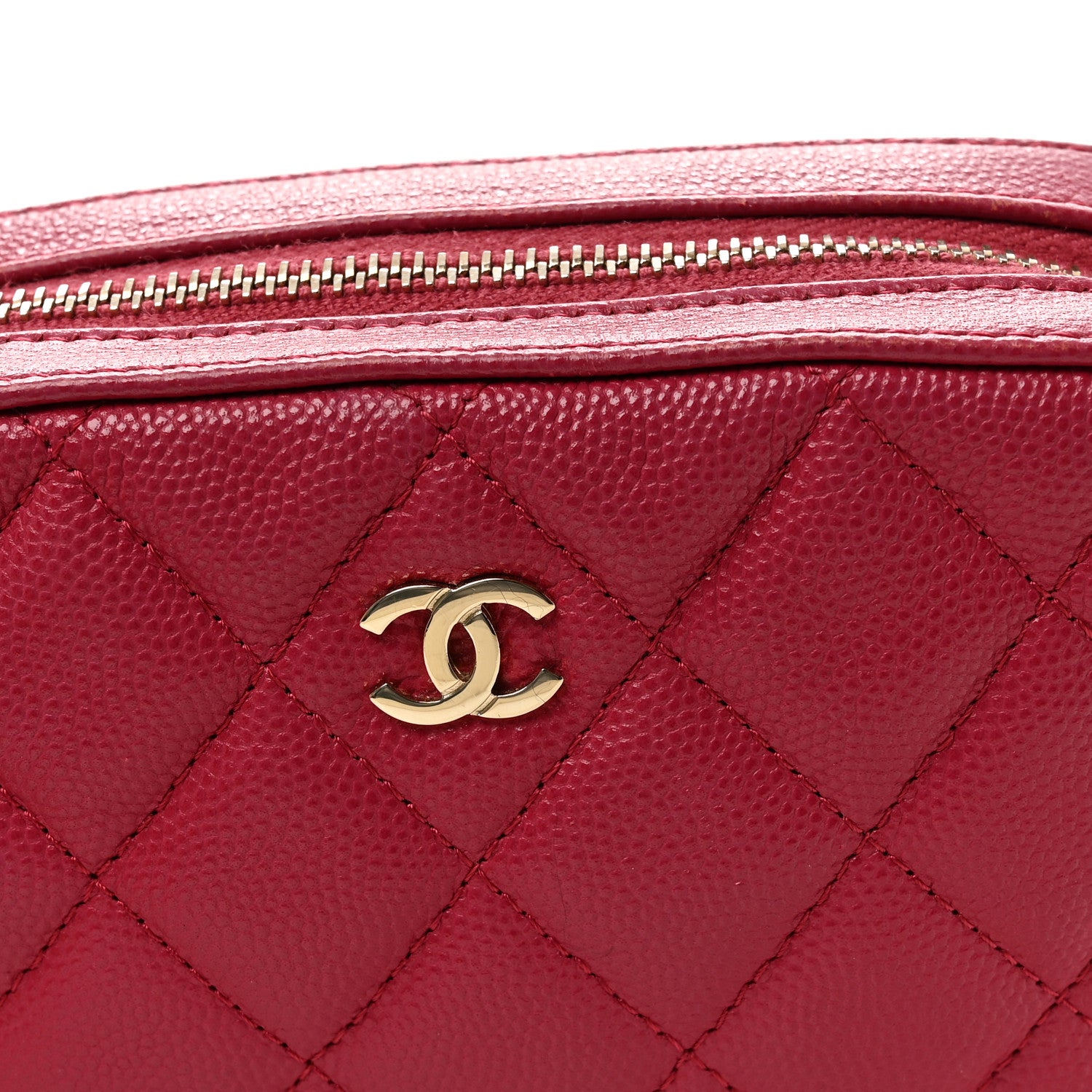 Chanel Caviar Quilted Camera Case Dark Pink 9 of 11
