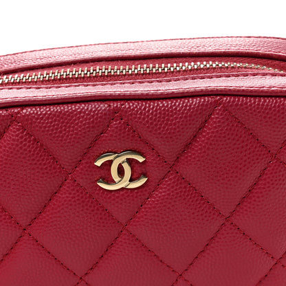 Chanel Caviar Quilted Camera Case Dark Pink 9 of 11