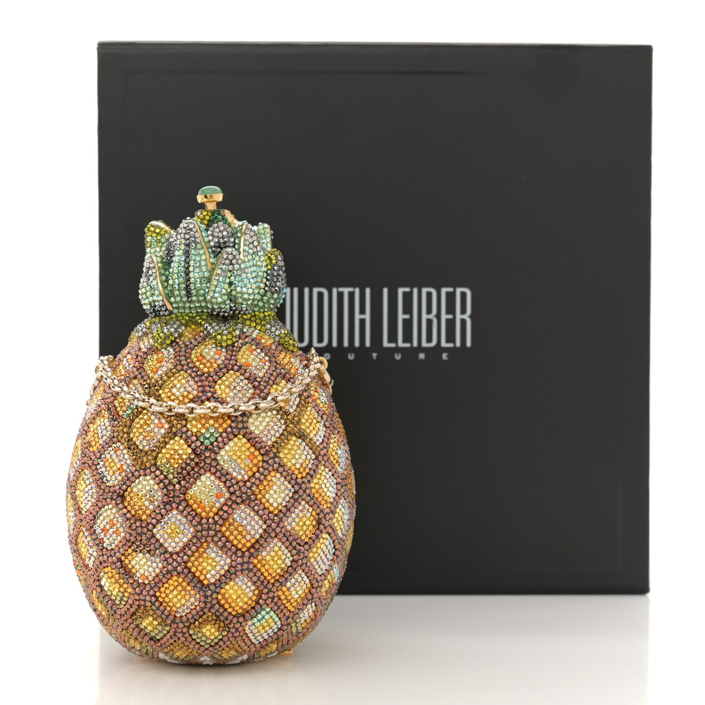 Crystal Pineapple Minaudiere Clutch Multicolor