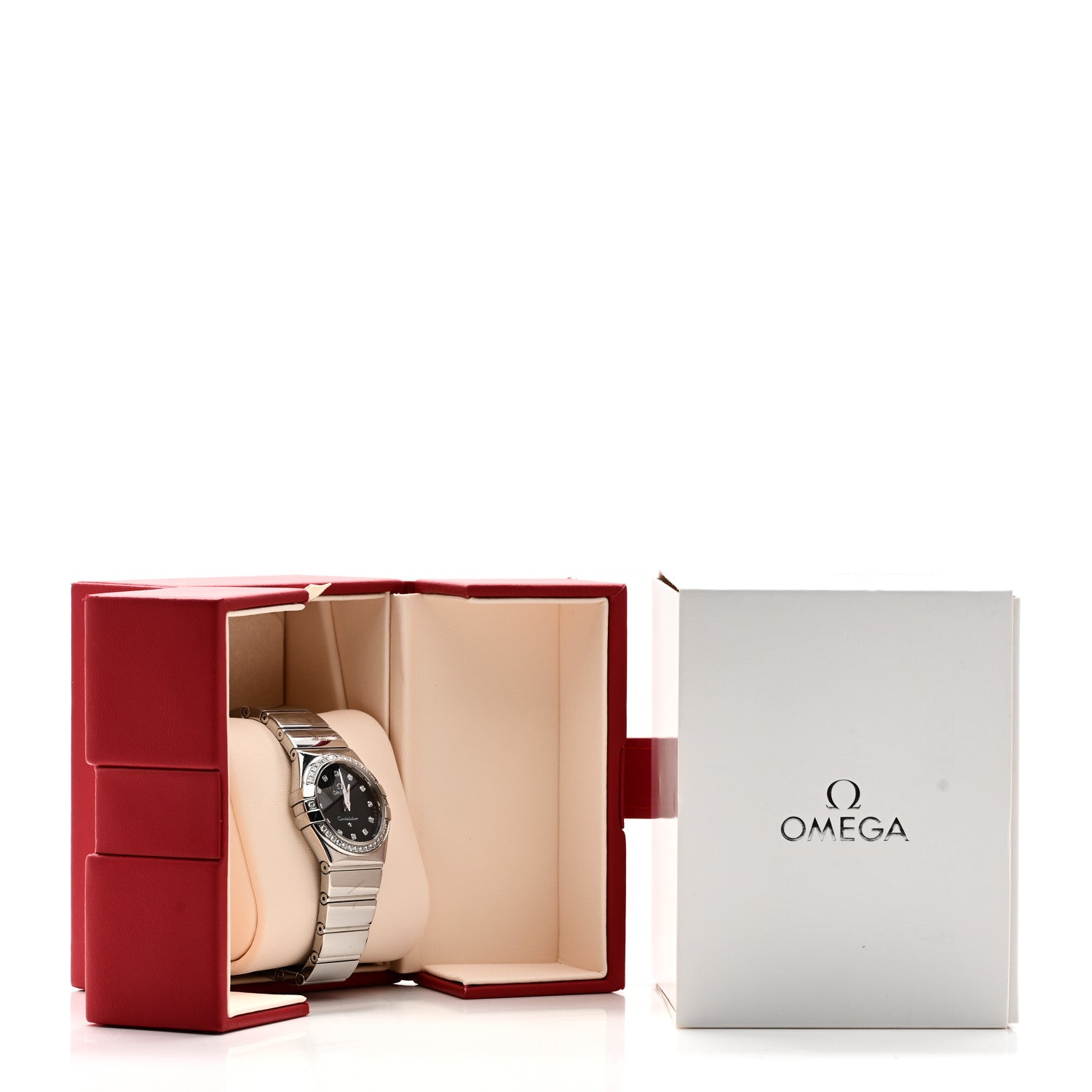Omega Stainless Steel Diamond Bezel 27mm Constellation Quartz Watch Black 123.15.27.60.51.002 5 of 5