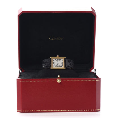 Cartier Stainless Steel 18K Yellow Gold Alligator 24mm Tank Solo Quartz Watch 5 of 5