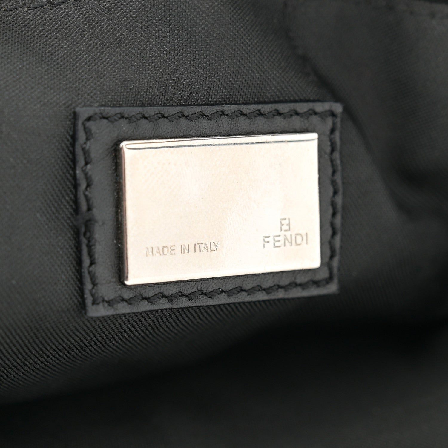 Fendi Zucchino Vitello Pochette Black White 6 of 10