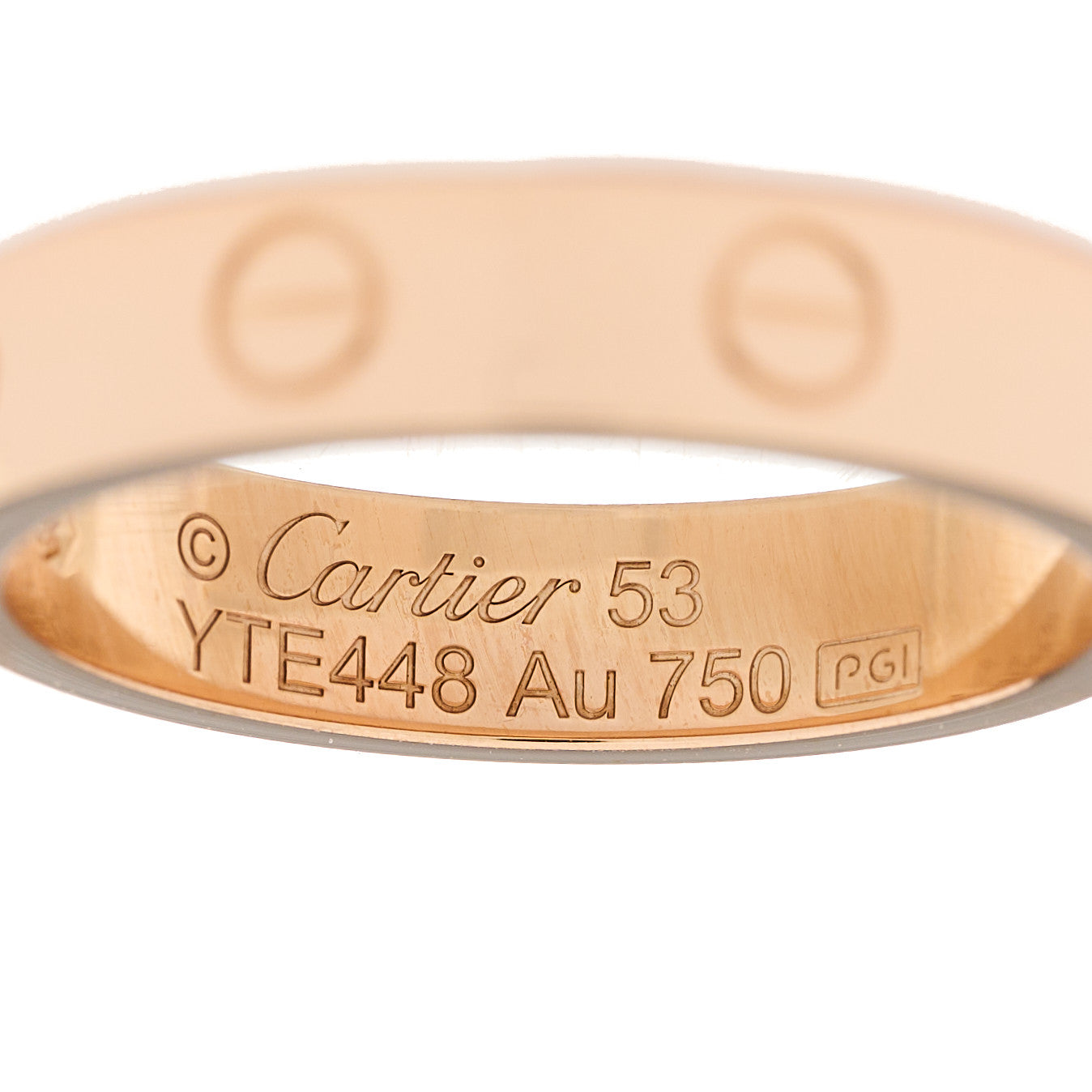 Cartier 18K Pink Gold Diamond 4mm LOVE Wedding Band Ring 53 6.25 4 of 4