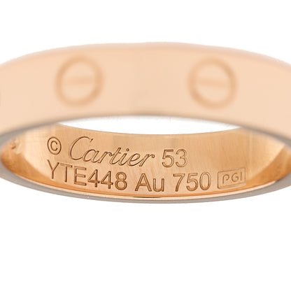 Cartier 18K Pink Gold Diamond 4mm LOVE Wedding Band Ring 53 6.25 4 of 4