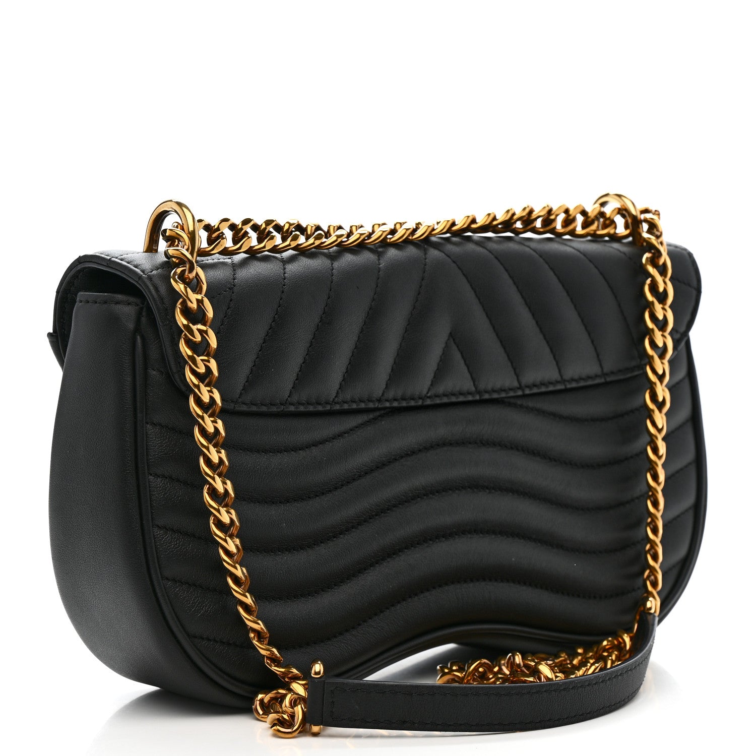 Louis Vuitton Calfskin New Wave Chain MM Black 3 of 11