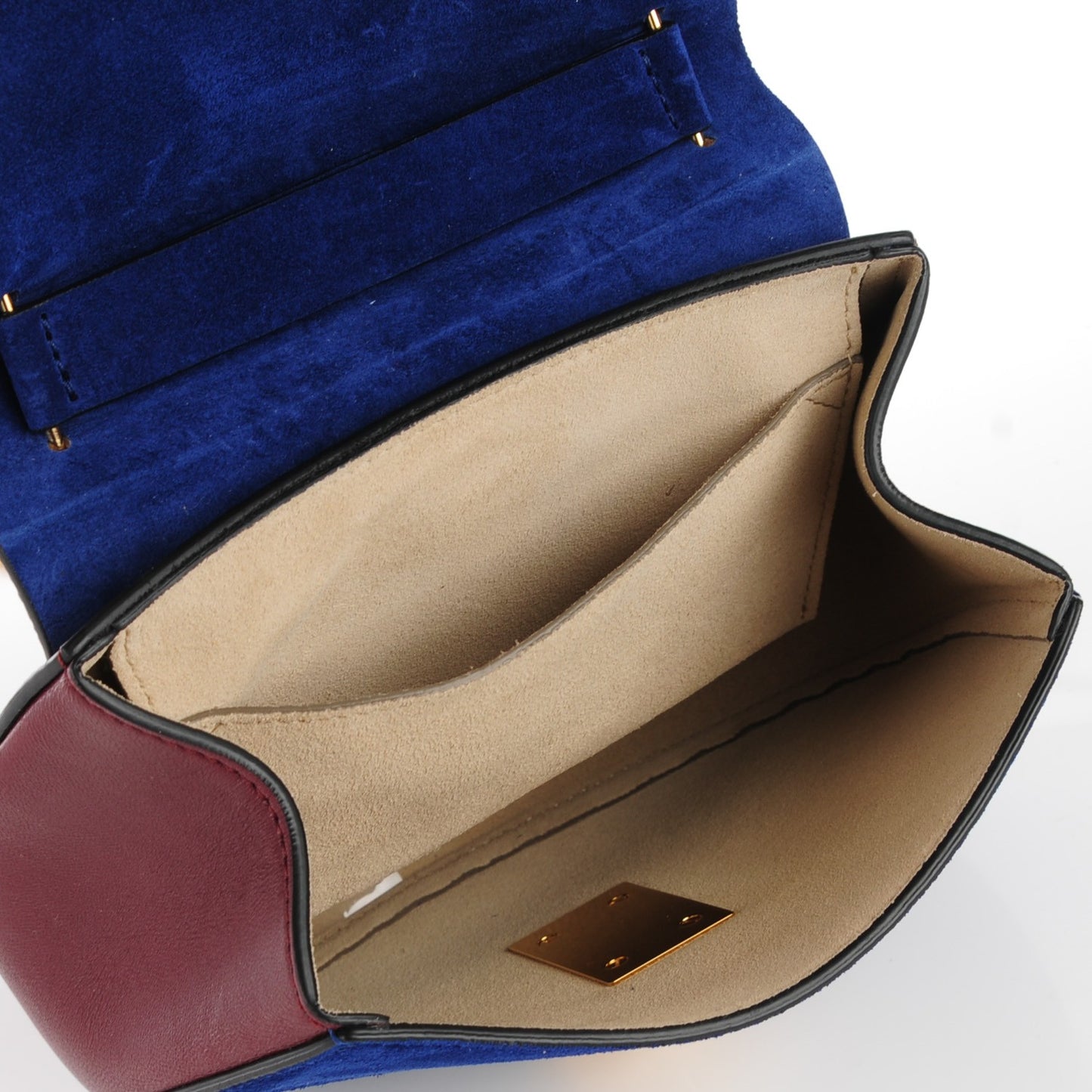 Lambskin Suede Mini Drew Shoulder Bag Dark Velvet