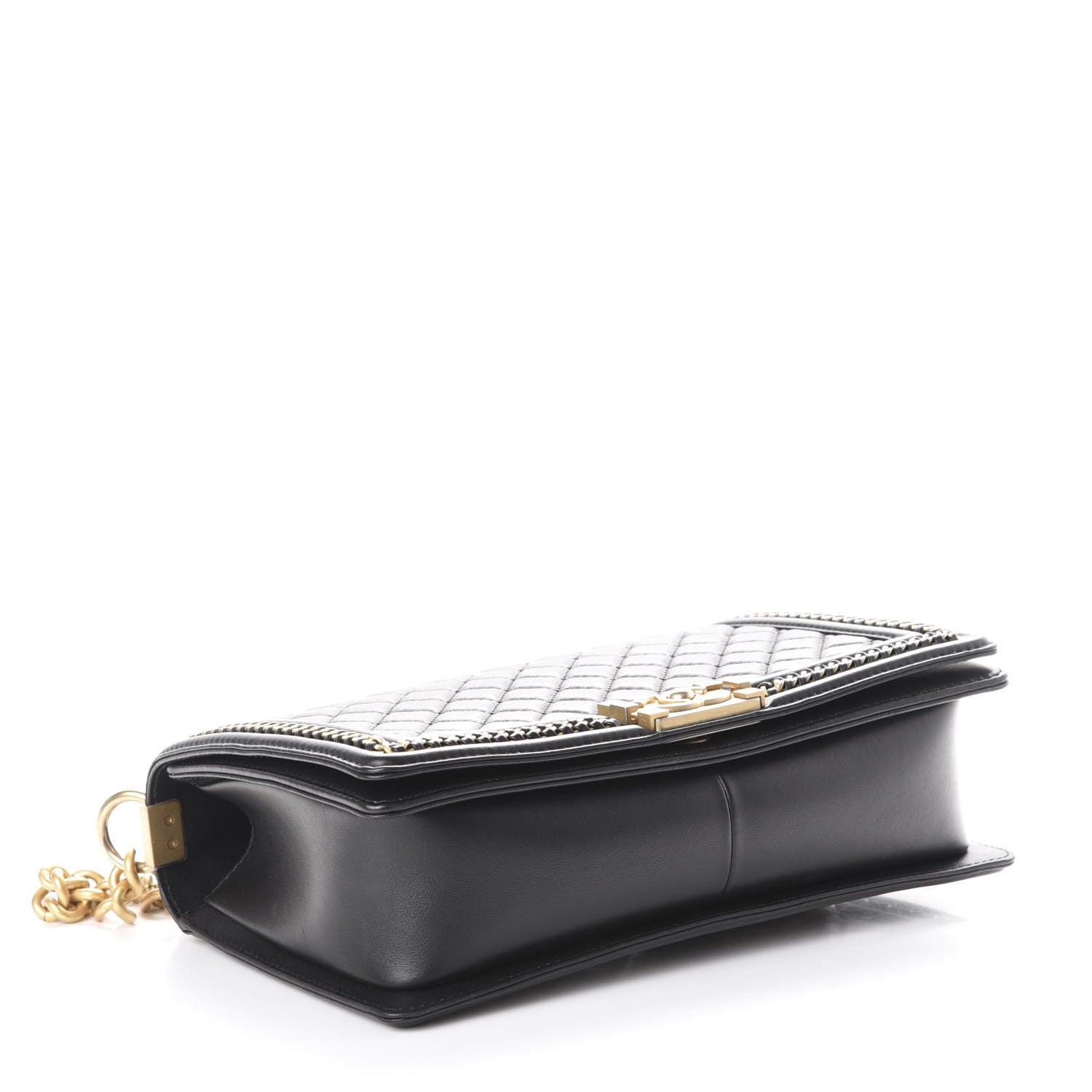 Chanel Calfskin Quilted New Medium Boy Top Handle Flap Black 4 of 10