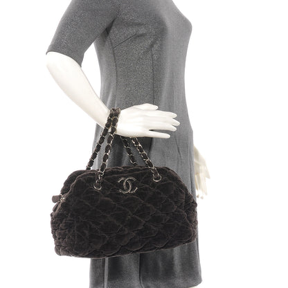 Chanel Velour Bubble Quilt Moscow Bowler Brown 2 of 8