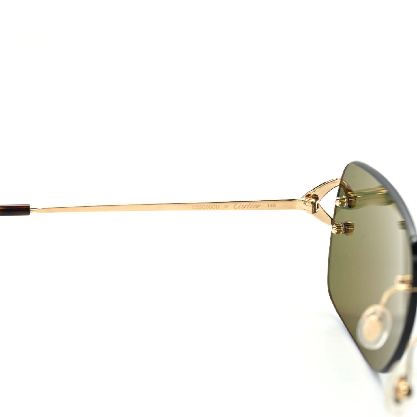 Signature C De Cartier Sunglasses Gold Green