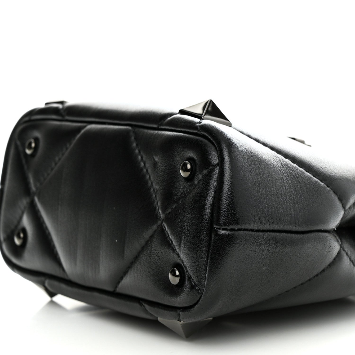 Valentino Garavani Nappa Monochrome Mini Roman Stud The Handle Bag Black 8 of 8