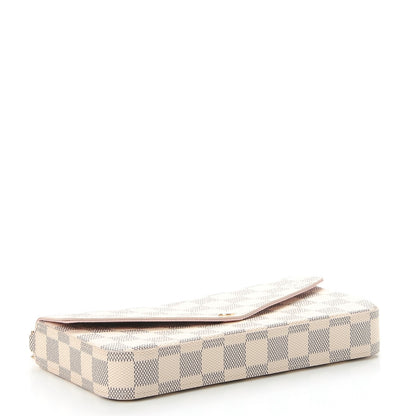 Louis Vuitton Damier Azur Pochette Felicie Chain Wallet Rose Ballerine 4 of 8