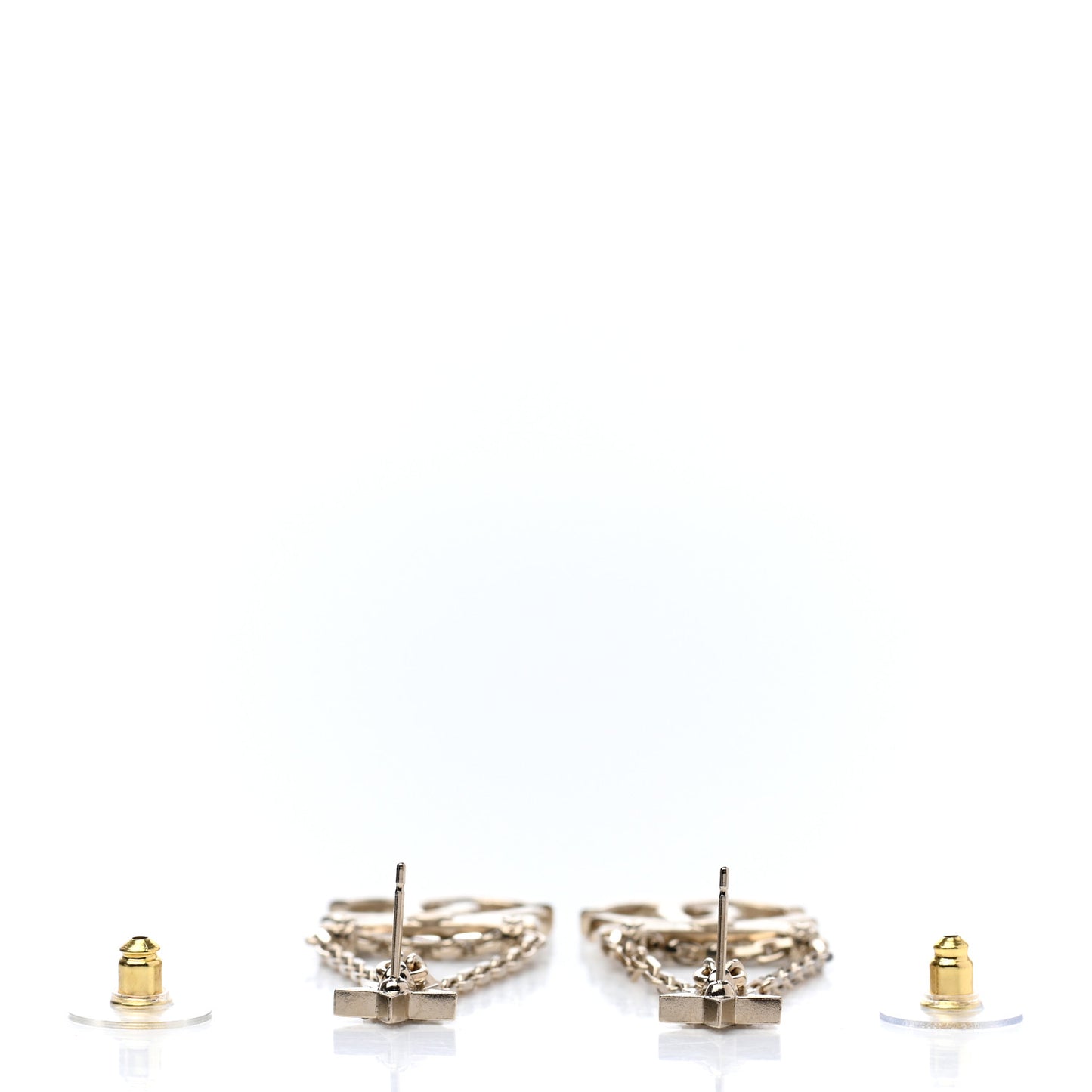 Crystal Star Drop CC Earrings Gold