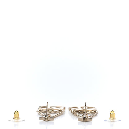 Chanel Crystal Star Drop CC Earrings Gold 3 of 5