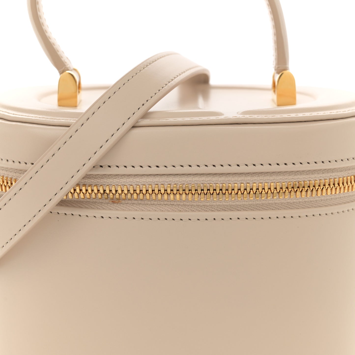 Calfskin CD Signature Vanity Caramel Beige