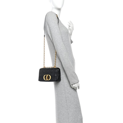 Christian Dior Calfskin Cannage Small Caro Bag Black 2 of 10