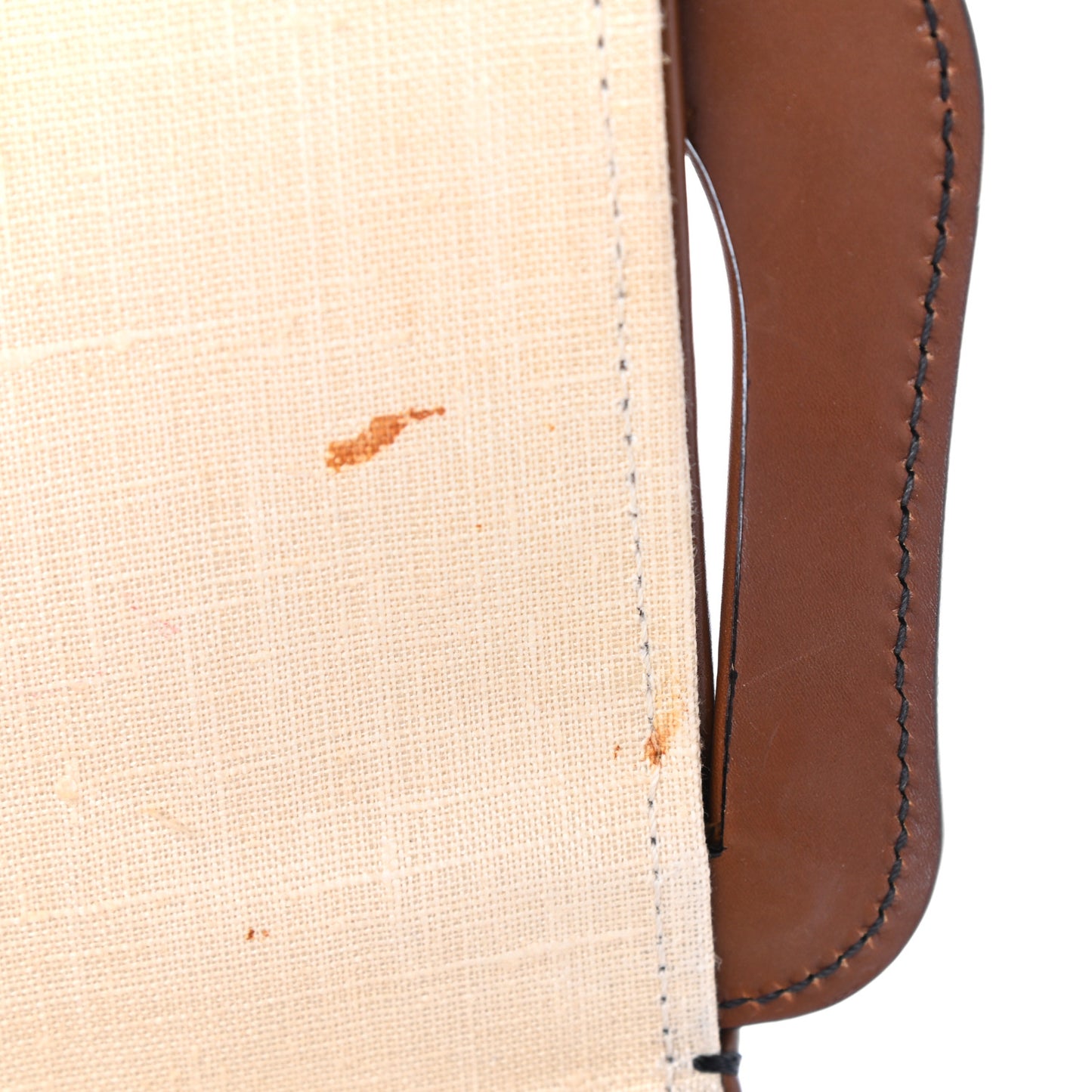 Canvas Calfskin B Flap Bag Beige Tan