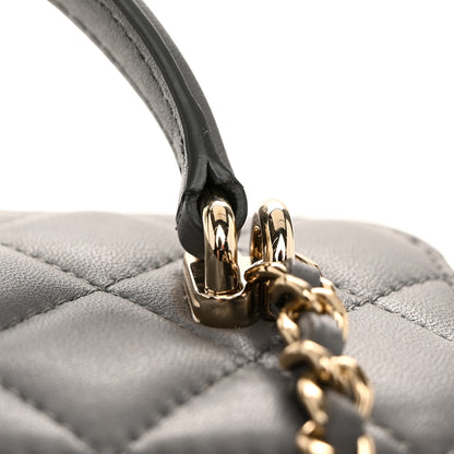 Chanel Lambskin Quilted Small Top Handle Vanity Case With Chain Dark Grey 12 of 12