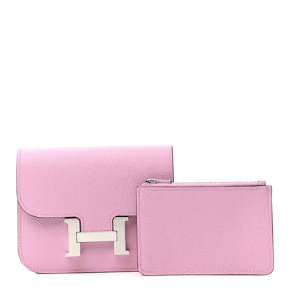 Hermes Epsom Constance Slim Wallet Mauve Sylvestre 1 of 7
