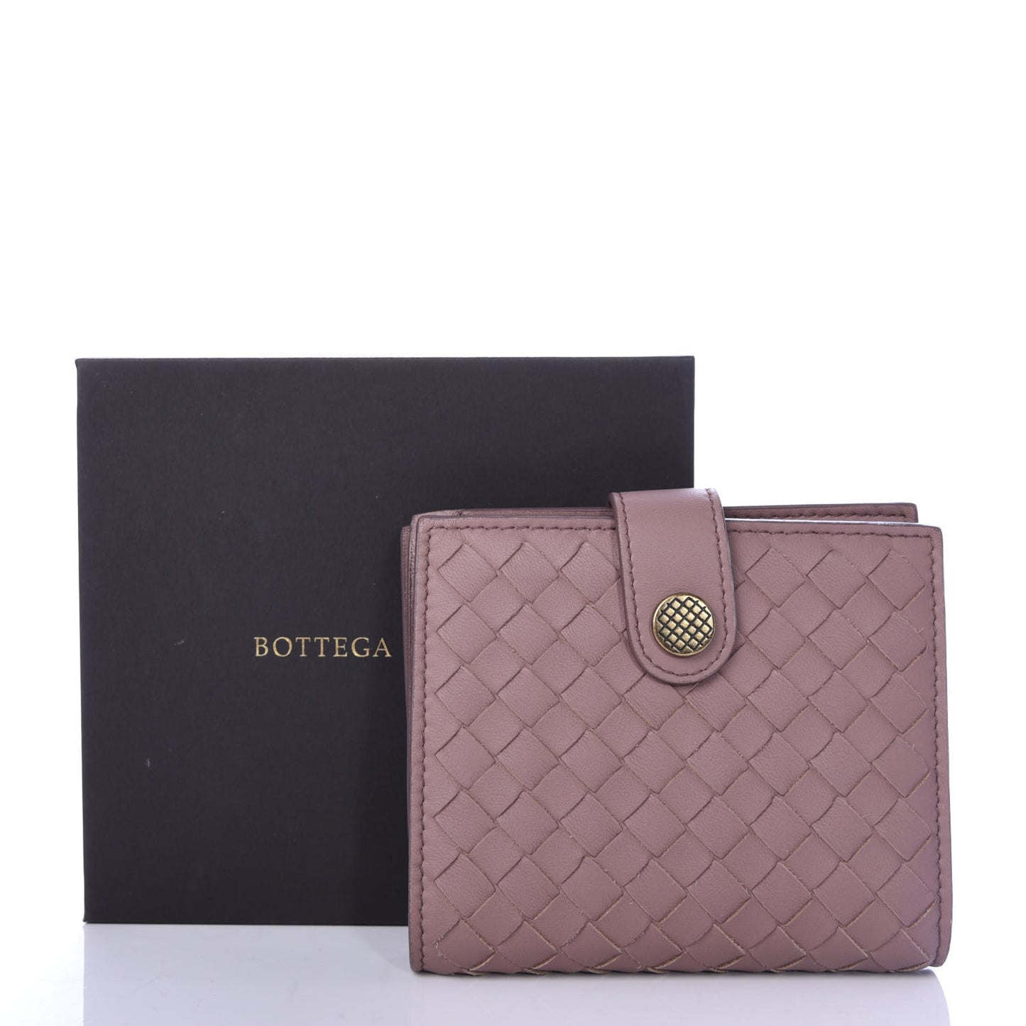 Nappa Intrecciato French Compact Wallet Violet