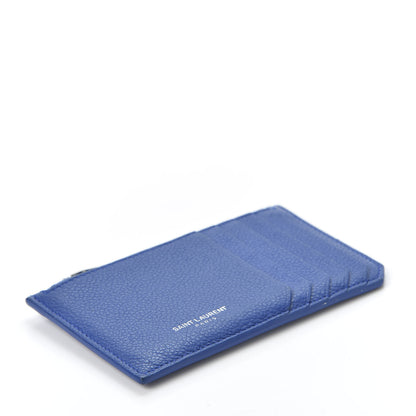 Saint Laurent Grained Calfskin 5 Fragments Zip Pouch Card Holder Deep Marjorelle 3 of 8
