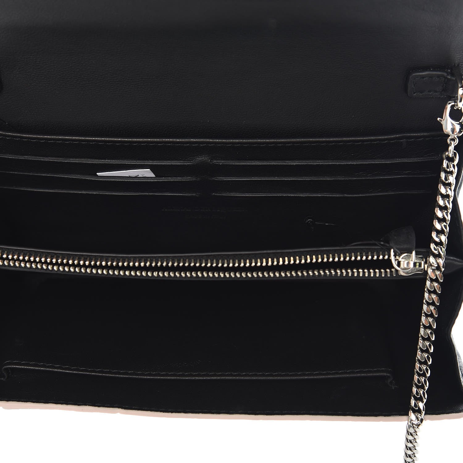 Alexander McQueen Calfskin Crocodile Embossed Skull Wallet on Chain Baby Pink 6 of 9