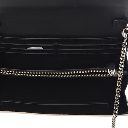 Alexander McQueen Calfskin Crocodile Embossed Skull Wallet on Chain Baby Pink 6 of 9