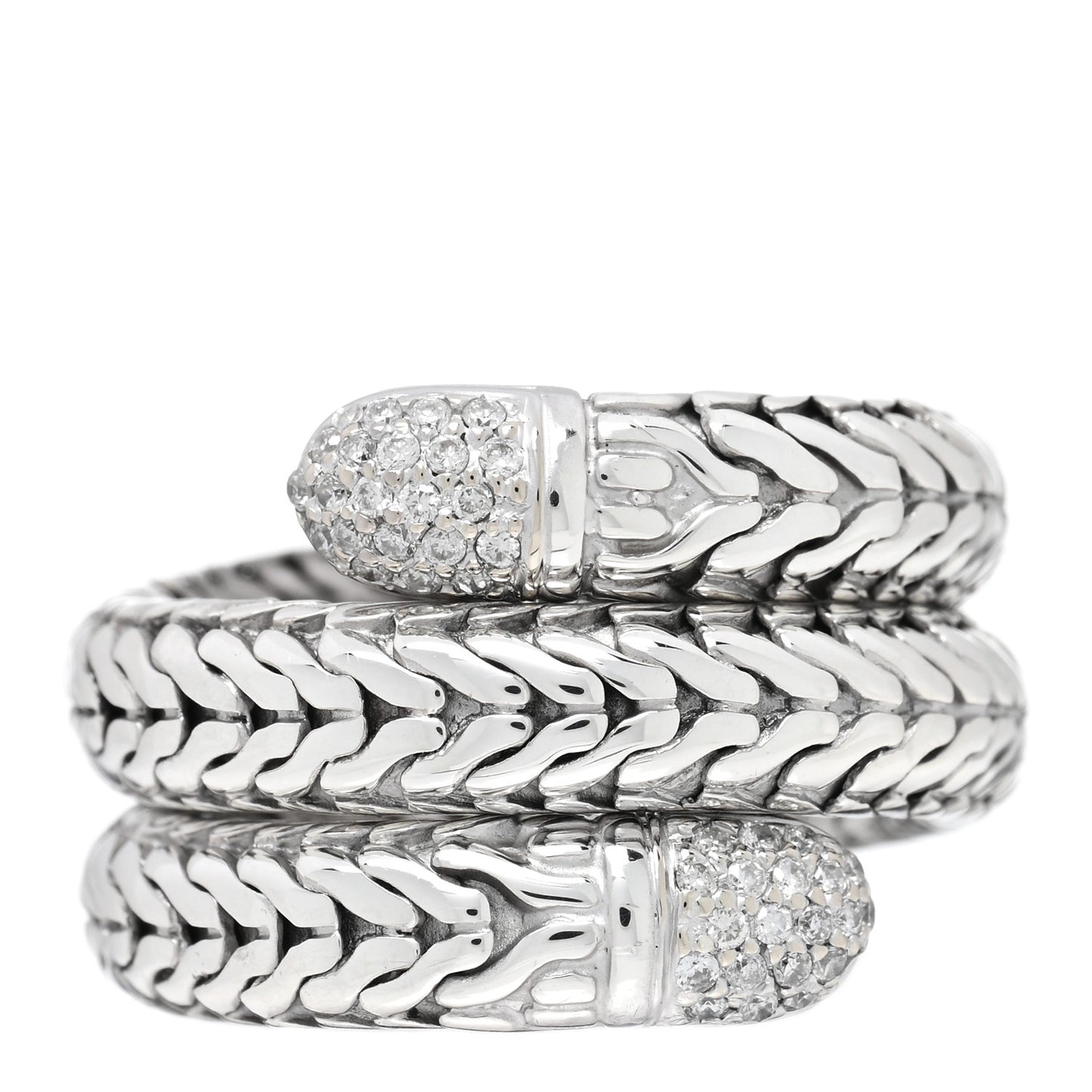 Sterling Silver Diamond Coil Ring 54 7