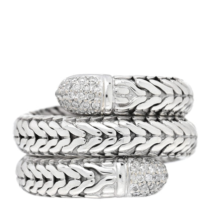 John Hardy Sterling Silver Diamond Coil Ring 54 7 1 of 4