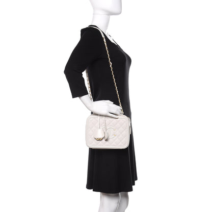 Chanel Caviar Quilted Medium CC Filigree Vanity Case White 2 of 11