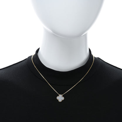 Van Cleef & Arpels 18K Yellow Gold Black Onyx Vintage Alhambra Pendant Necklace 2 of 4
