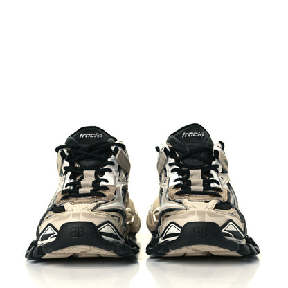Balenciaga Rubber Mesh Bi-Color Womens Track.2 Open Sneakers 38 Beige Black 3 of 8