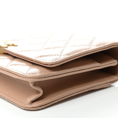 Chanel Calfskin Quilted Perfect Fit Wallet On Chain WOC Beige 6 of 8