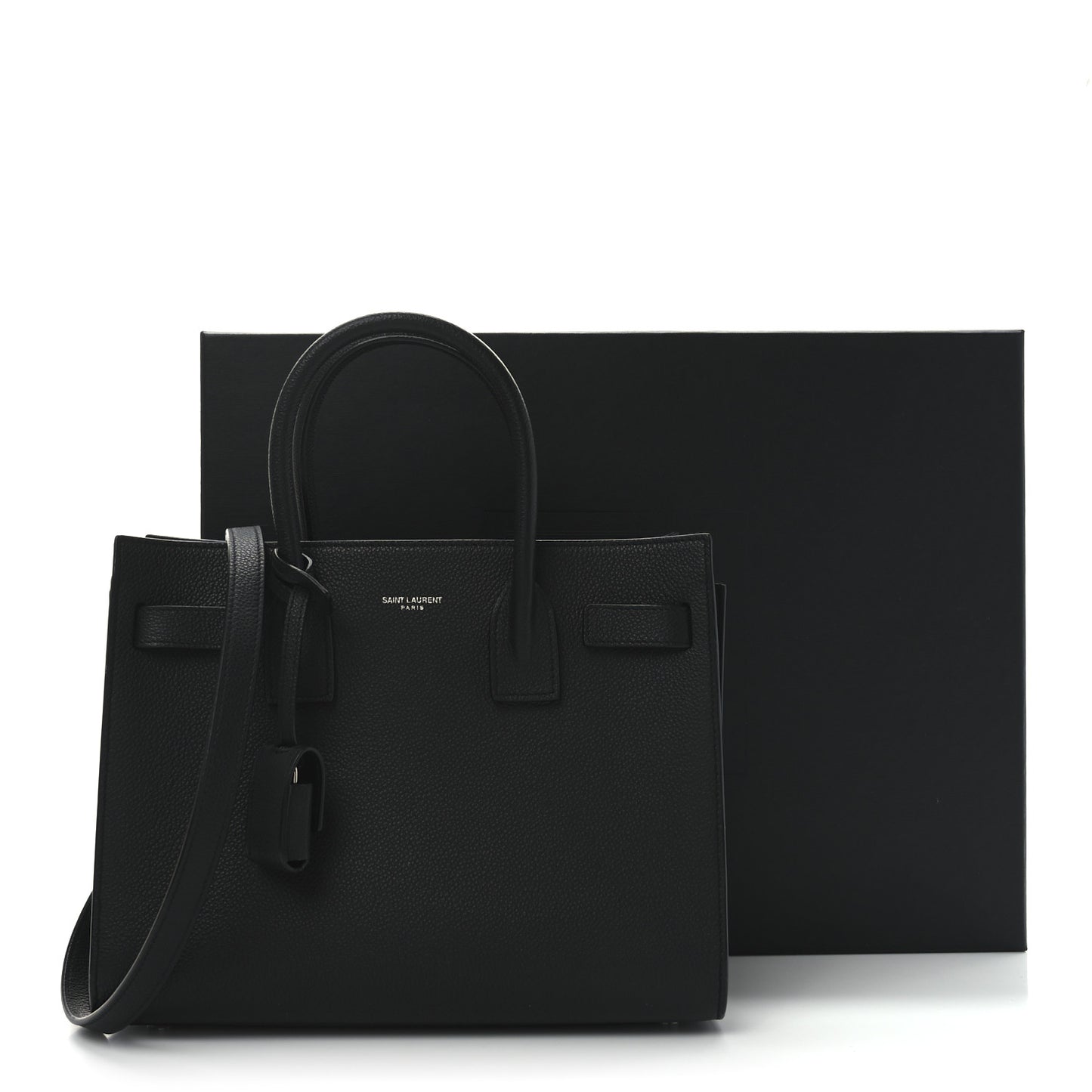 Grained Calfskin Baby Sac De Jour Black