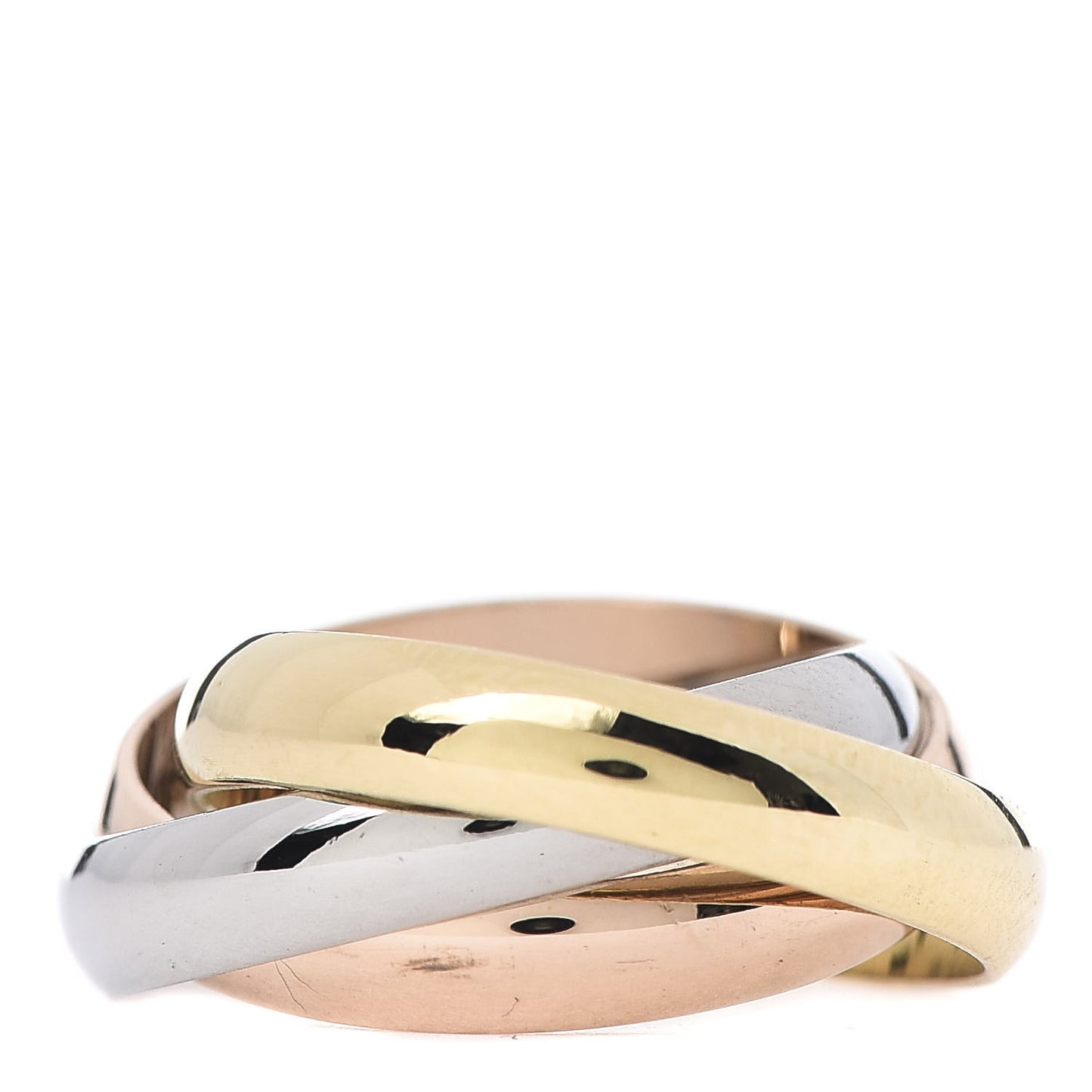18K Pink Yellow White Gold Classic Trinity Ring 50 5.25