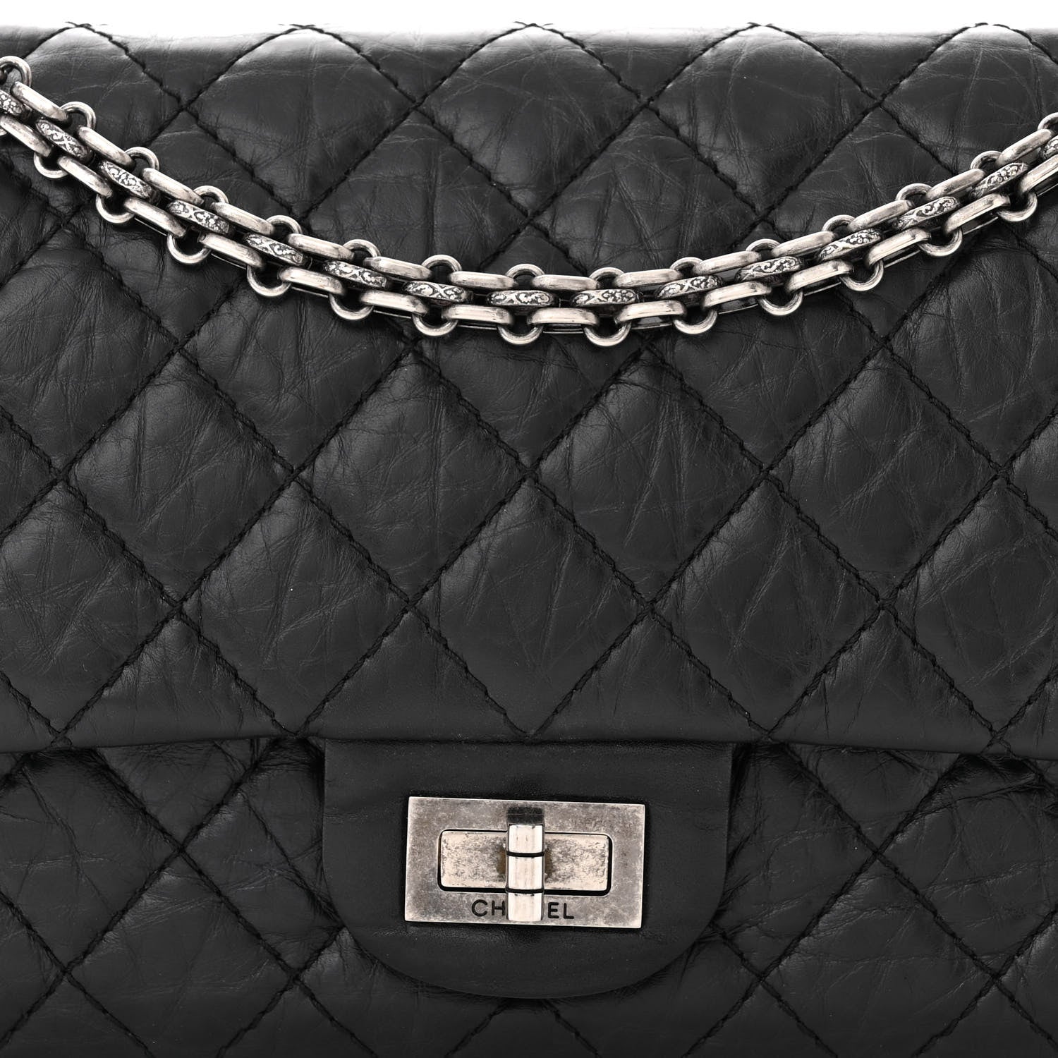 Chanel Aged Calfskin Quilted 2.55 Reissue 225 Flap Black 8 of 11