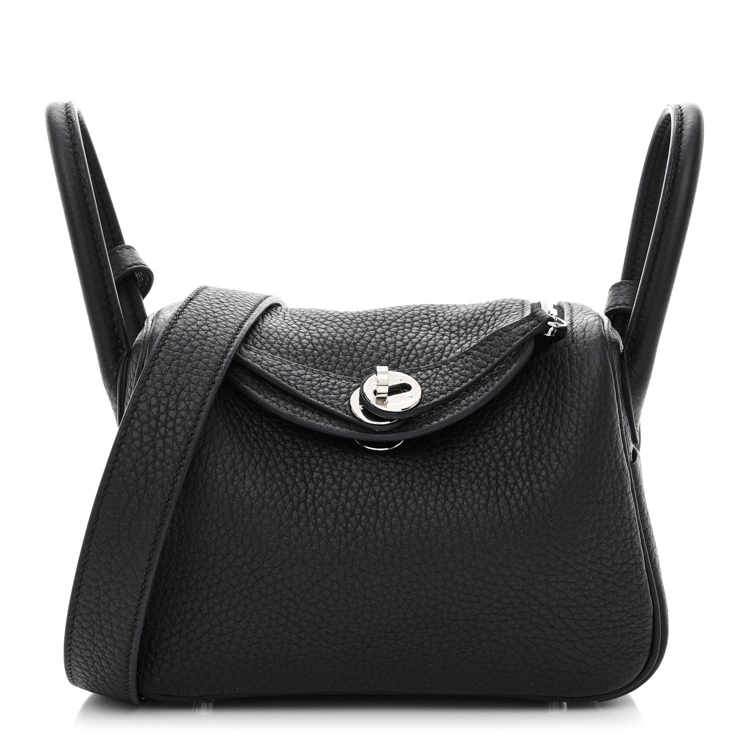 Hermes Taurillon Clemence Mini Lindy 20 Black 1 of 11