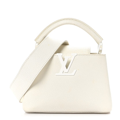 Louis Vuitton Taurillon Mini Capucines Monochrome White 1 of 11