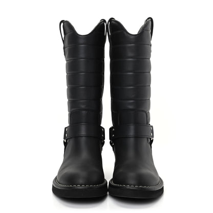 Chanel Oily Calfskin Star Quilted Biker Boots 36.5 Black 2 of 11