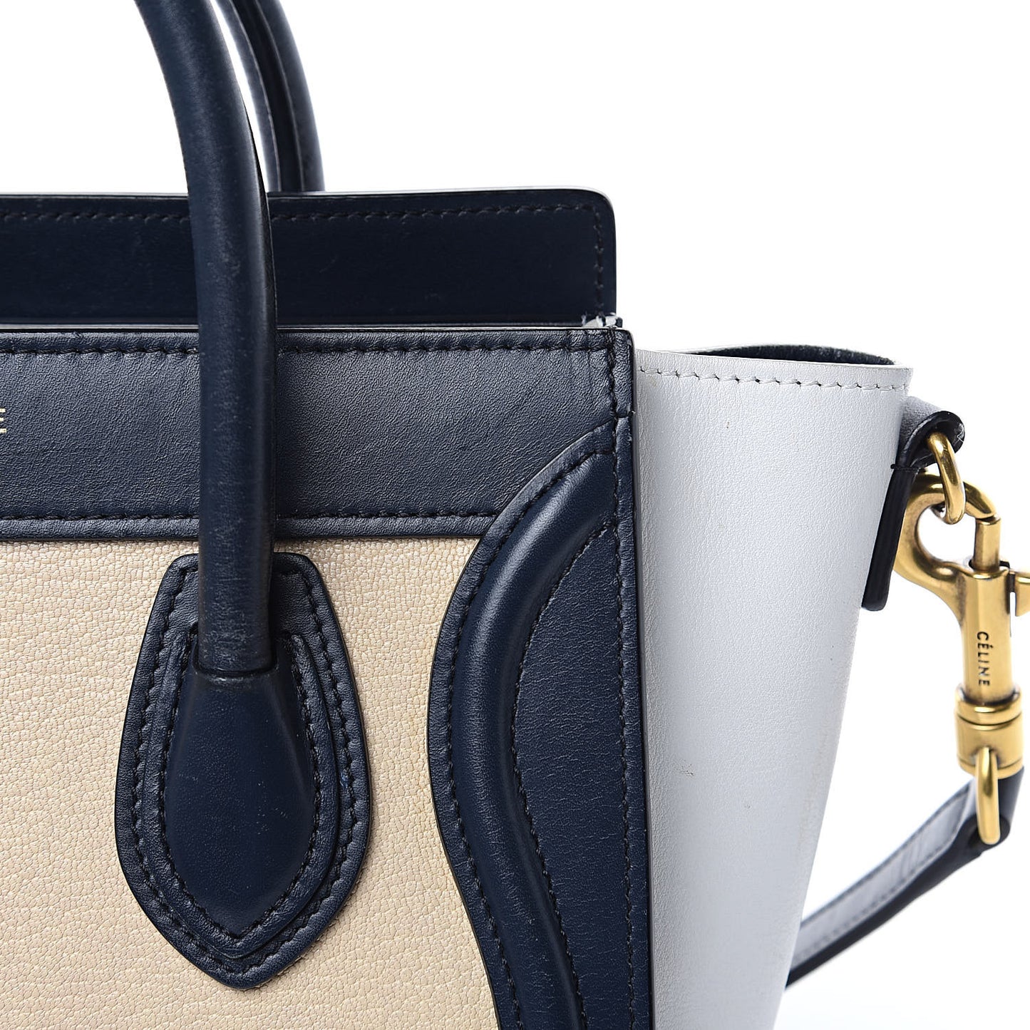Drummed Calfskin Nano Tri-Color Luggage Firefly