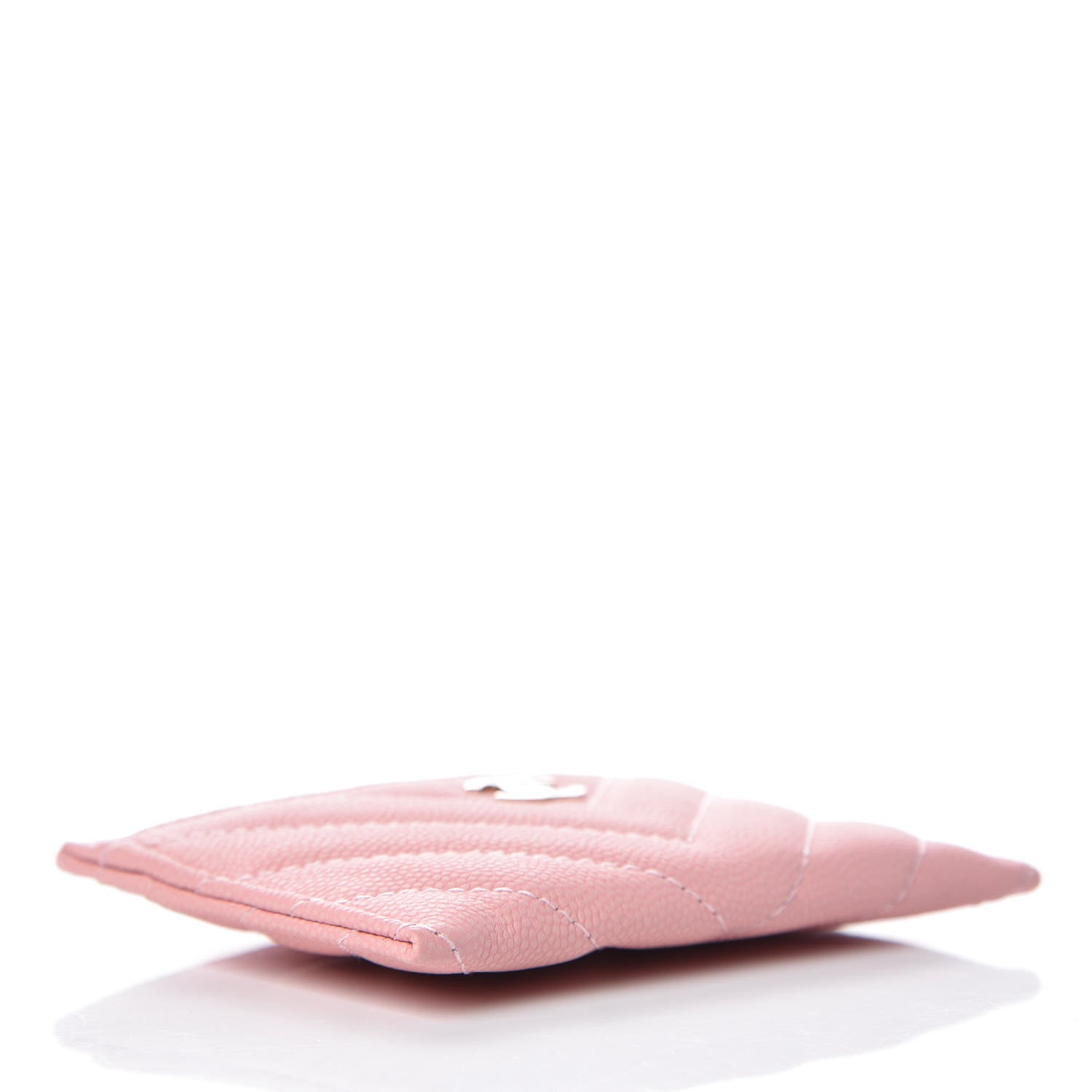 Chanel Caviar Chevron Quilted Card Holder Wallet Pink 4 of 8