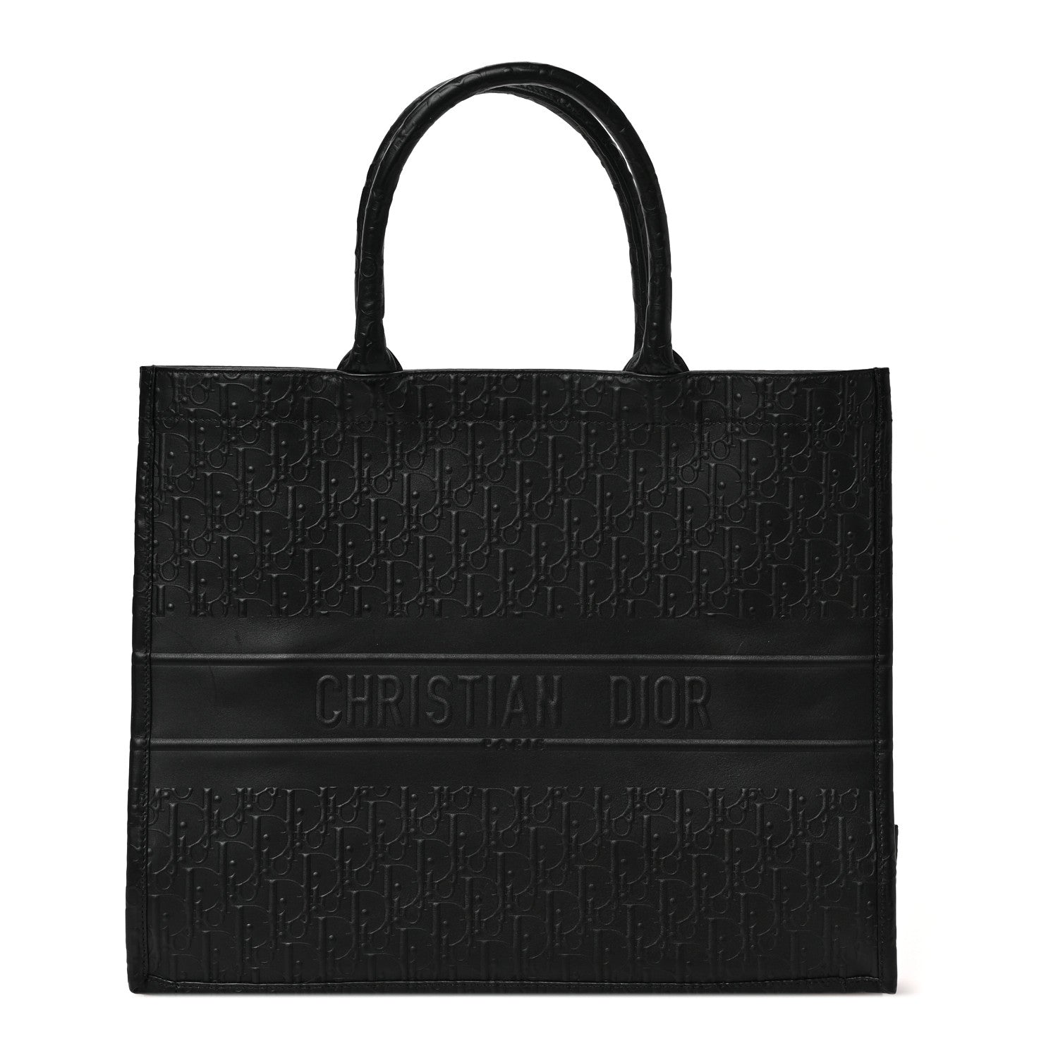 Christian Dior Oblique Calfskin Embossed Book Tote Black 1 of 9