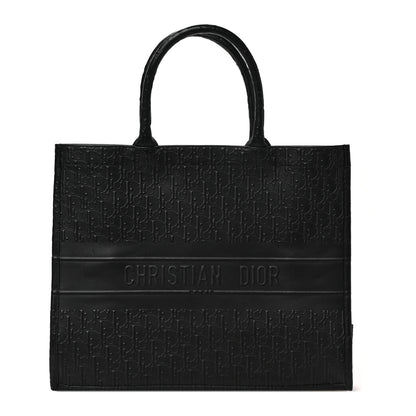 Christian Dior Oblique Calfskin Embossed Book Tote Black 1 of 9