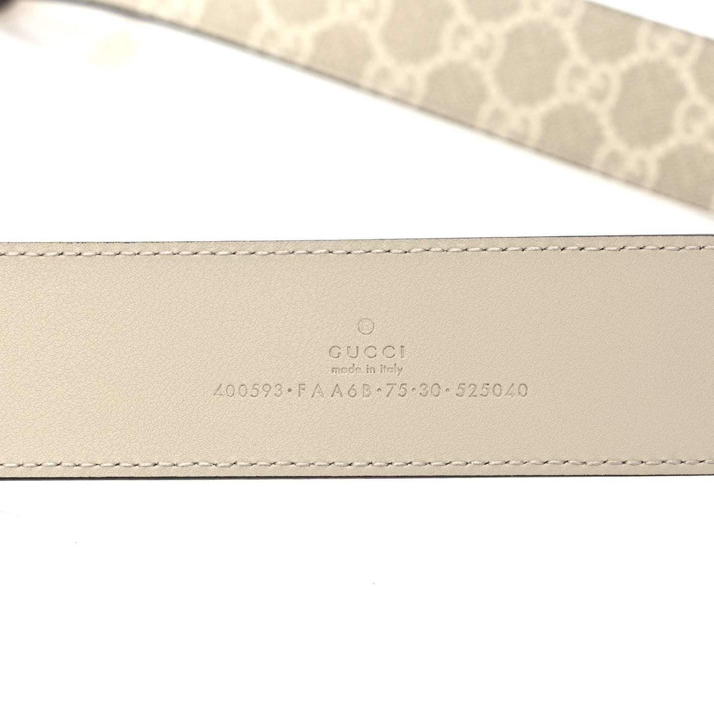 GG Supreme Monogram Calfskin Double G 40mm Belt 75 30 Off White